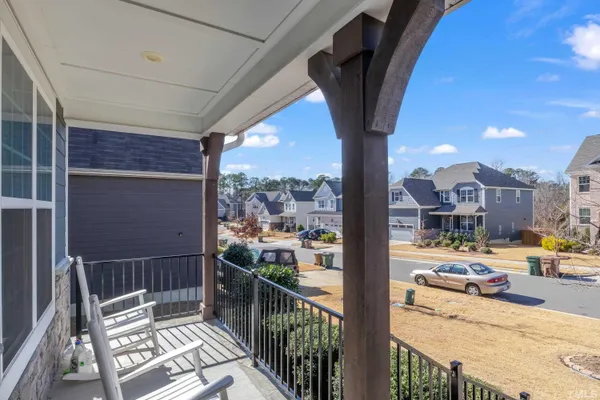 a city view from a balcony