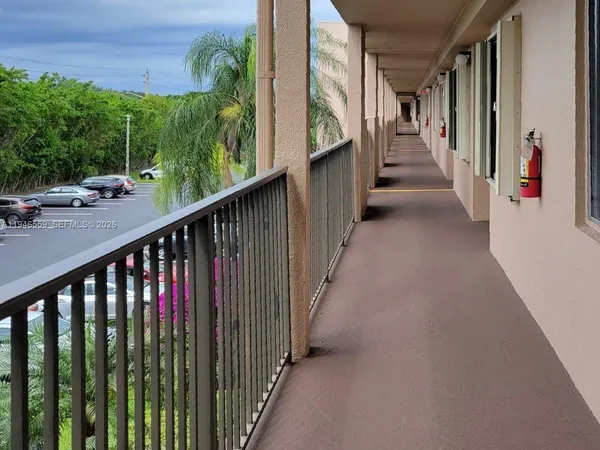 a view of a balcony