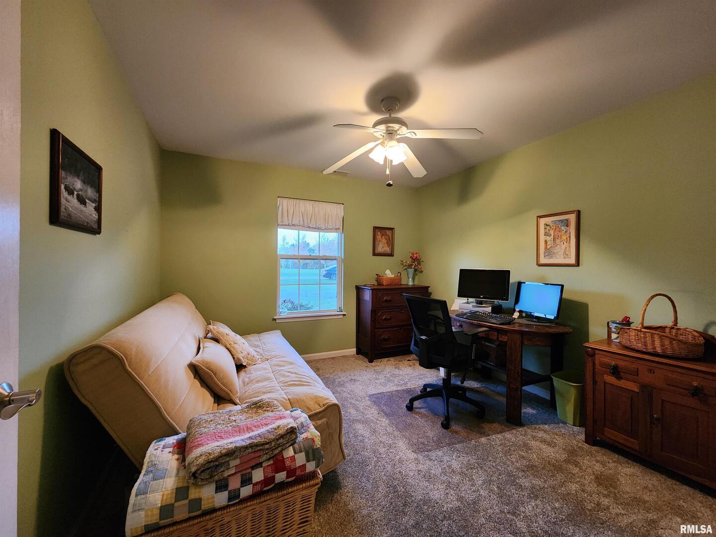 156 Hanover Lane Murphysboro, IL 62966 - Photo 37 of 63 a view of a workspace with furniture and a window