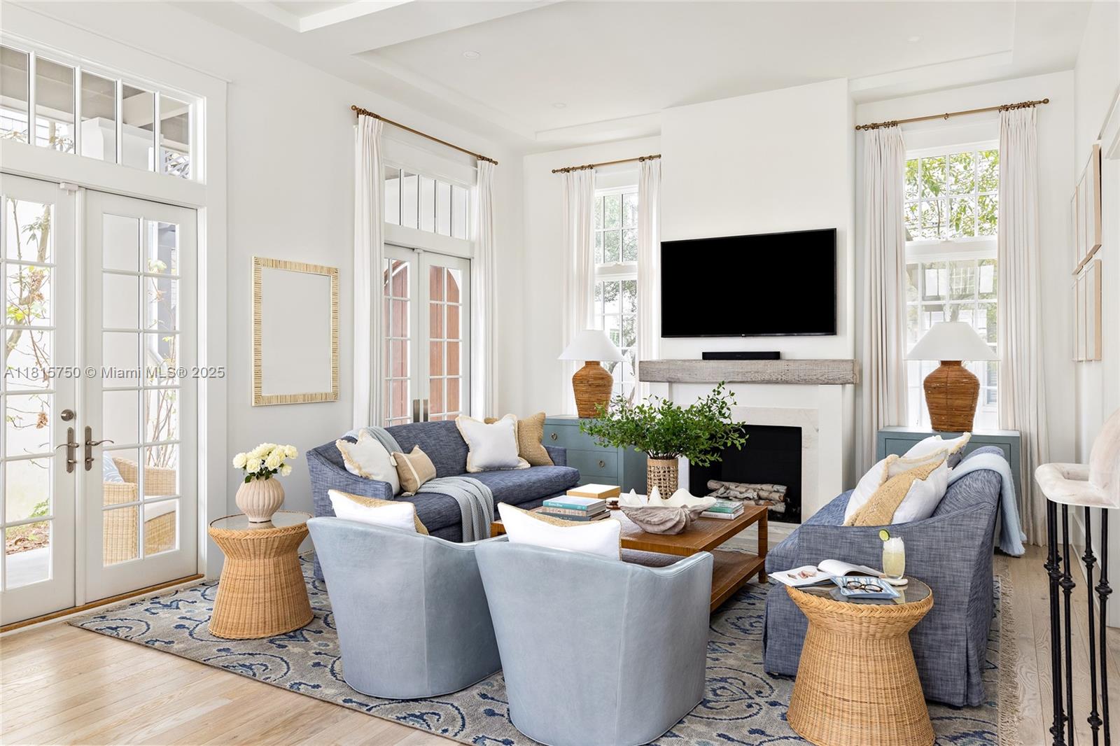 25 North Belize Lane Inlet Beach, FL 32461 - Photo 11 of 35 a living room with furniture a fireplace and a flat screen tv