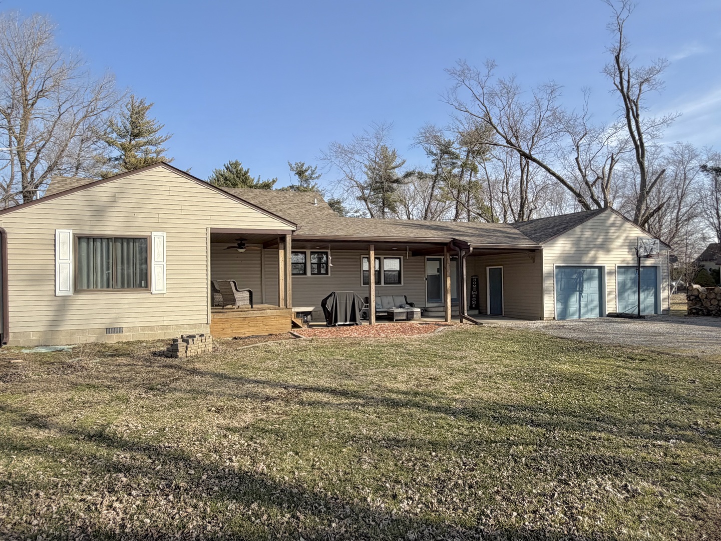 5179 Wright Road Alma, IL 62807 - Photo 2 of 28 a front view of a house with a garden and trees