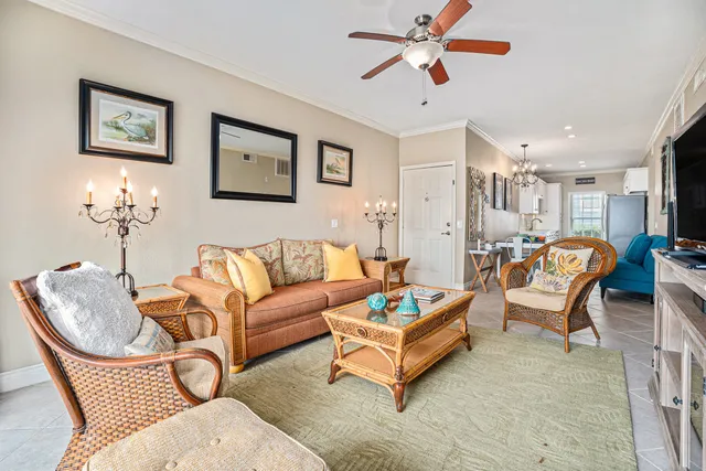 a living room with furniture