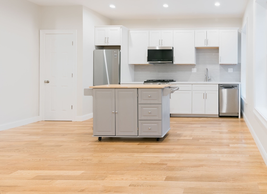 217 West 9th Street, Unit 1 Boston, MA 02127 - Photo 1 of 14 a kitchen with stainless steel appliances granite countertop a stove a sink and a refrigerator