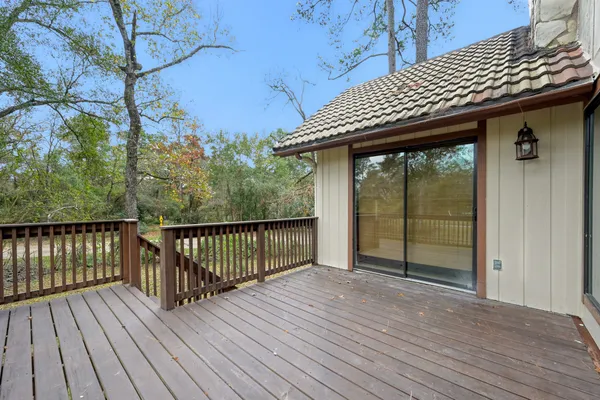 a view of a wooden deck