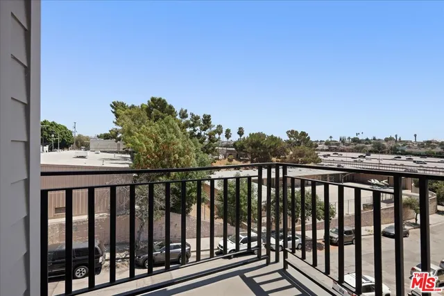a view of city from a balcony