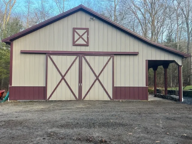 a view of backyard of house