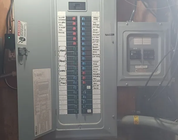 a bathroom with granite countertop a glass door shower and a sink