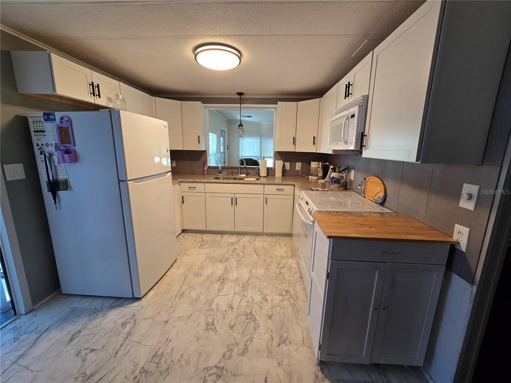 1535 Caribbean Road Sebring, FL 33870 - Photo 8 of 26 a kitchen with granite countertop a refrigerator and a sink