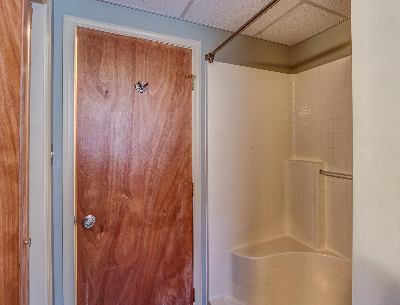 1306 Gills Road Bedford, VA 24523 - Photo 46 of 65 a bathroom with a shower and a glass door