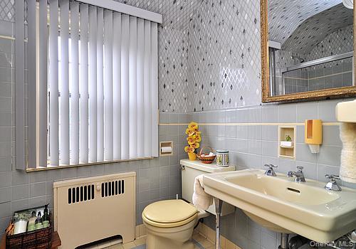 171 East Rockaway Road Hewlett, NY 11557 - Photo 11 of 13 a bathroom with a sink a toilet and a mirror