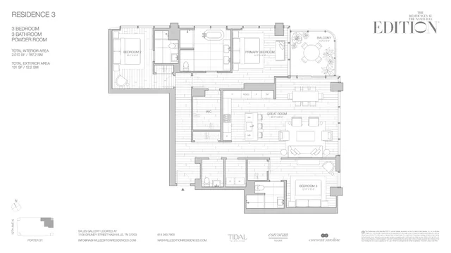 $3,465,000 | 1110 Porter Street, Unit 1703, Nashville, TN 37203