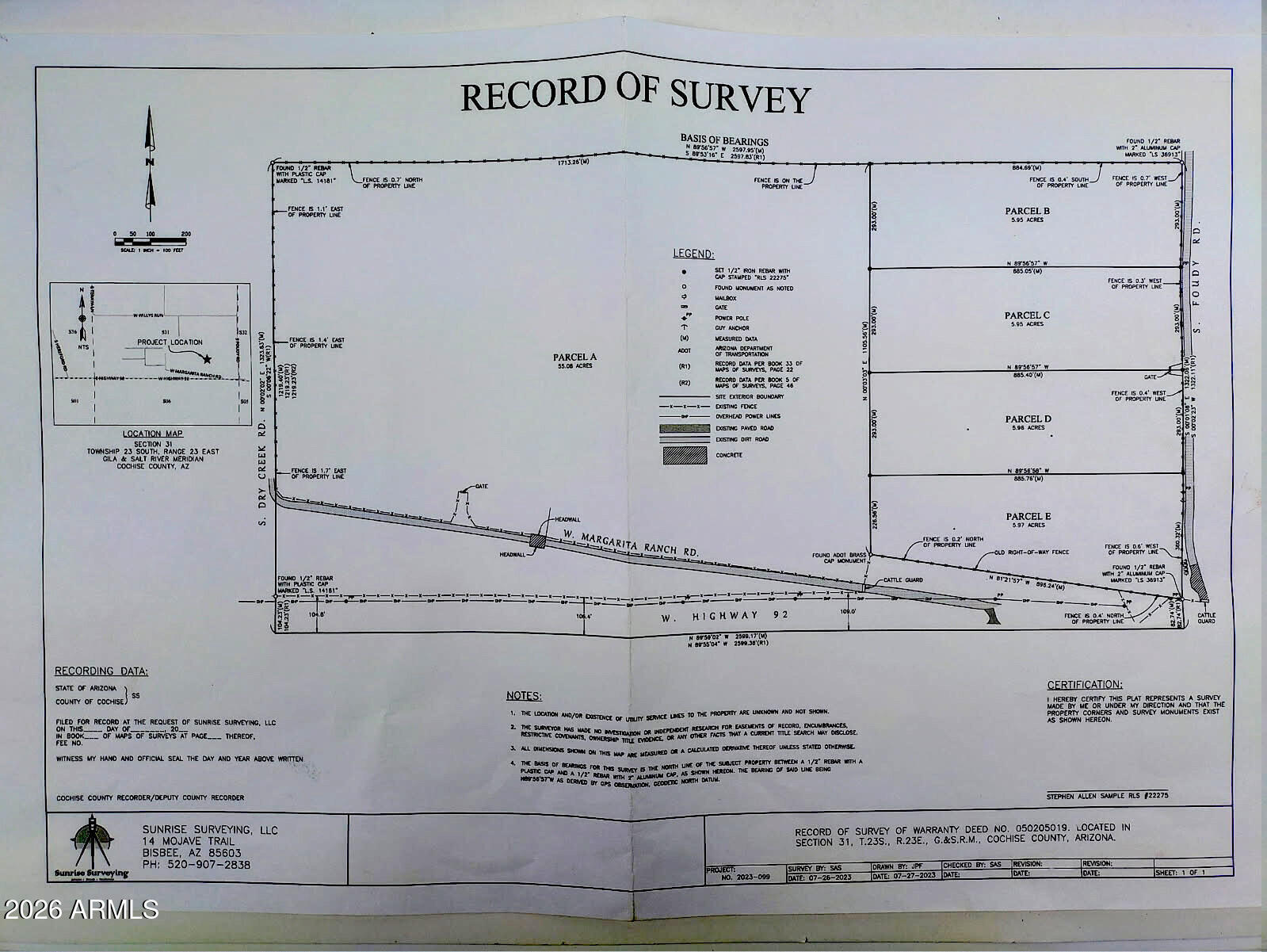 Lot B South Foudy Road, Unit PO BOX Bisbee, AZ 85603 - Photo 2 of 9 Foudy Survey