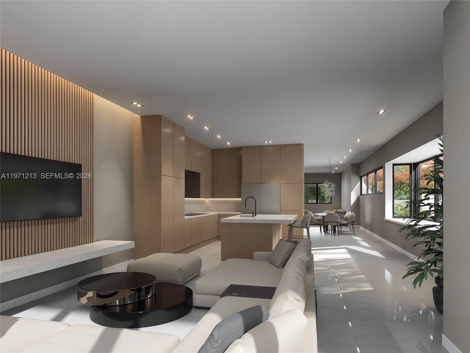 2220 Southwest 14th Street, Unit LEFT Miami, FL 33145 - Photo 4 of 17 a living room with furniture a flat screen tv and a window