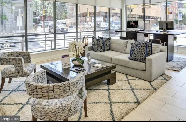 a view of a livingroom with furniture