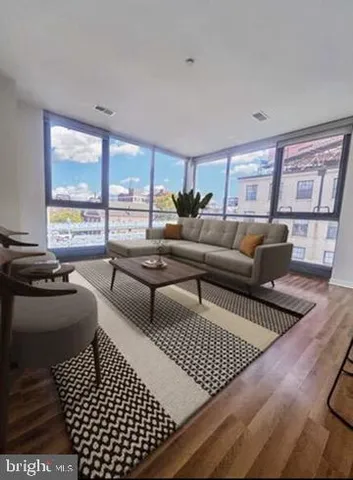 a living room with furniture