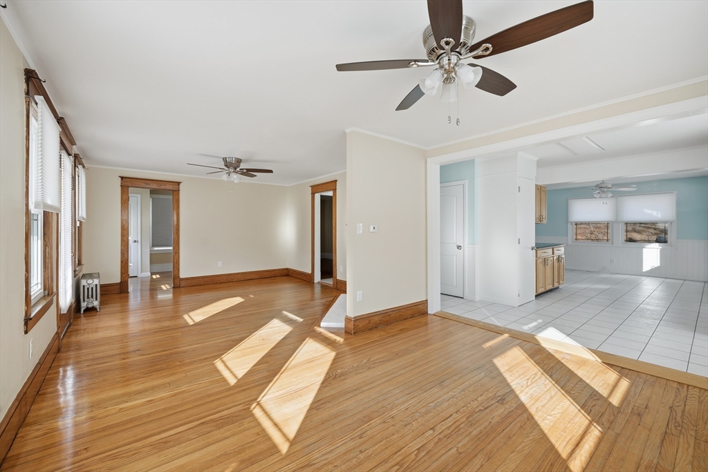 88 Verdugo Street West Springfield, MA 01089 - Photo 3 of 42 a view of livingroom with hardwood floor and ceiling fan