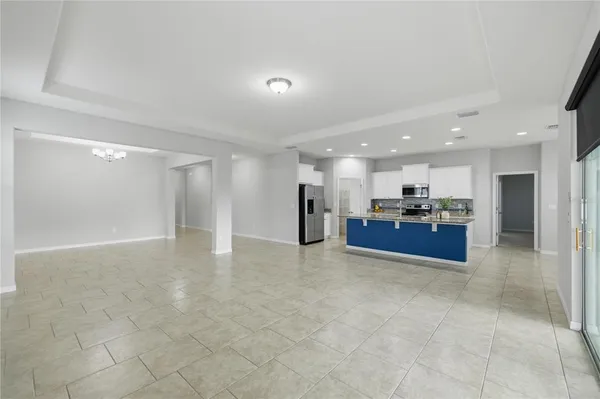 a view of kitchen and kitchen island