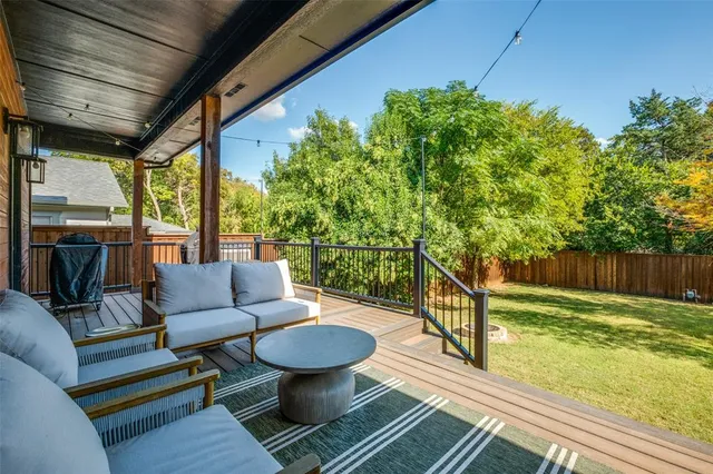a outdoor living space with furniture