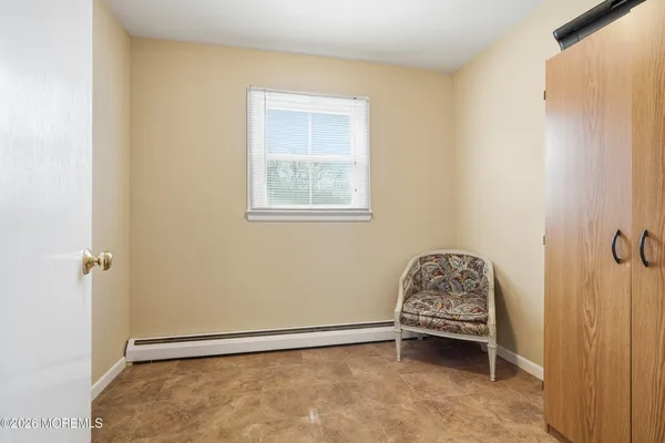a room with a table and a chair