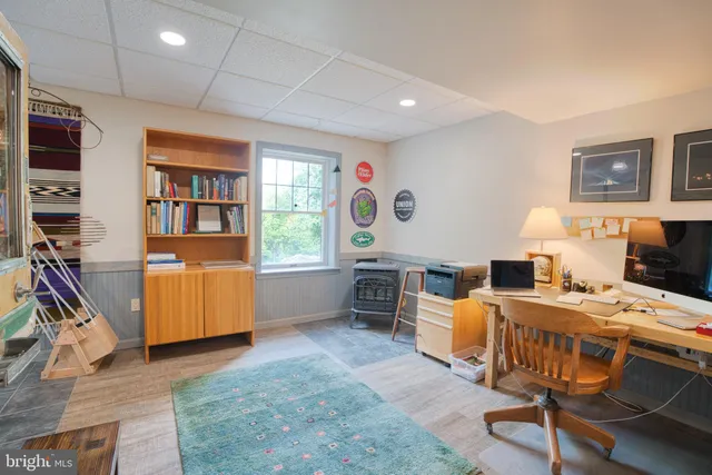 a view of a backyard with a garden and plants