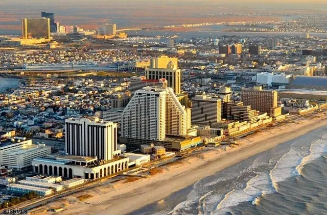 a view of a city with tall buildings