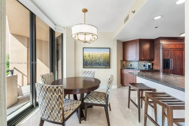 a kitchen with stainless steel appliances granite countertop a refrigerator a sink a stove and island