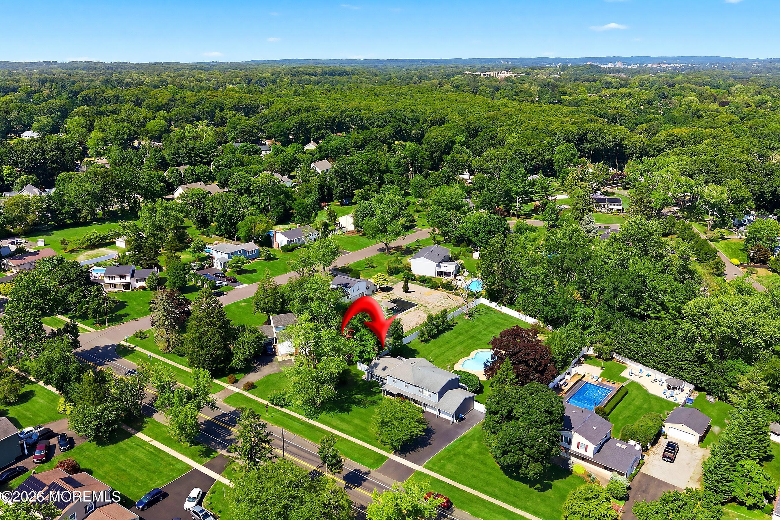 83 Swimming River Road Lincroft, NJ 07738 - Photo 43 of 51 01-Front Right Aerial