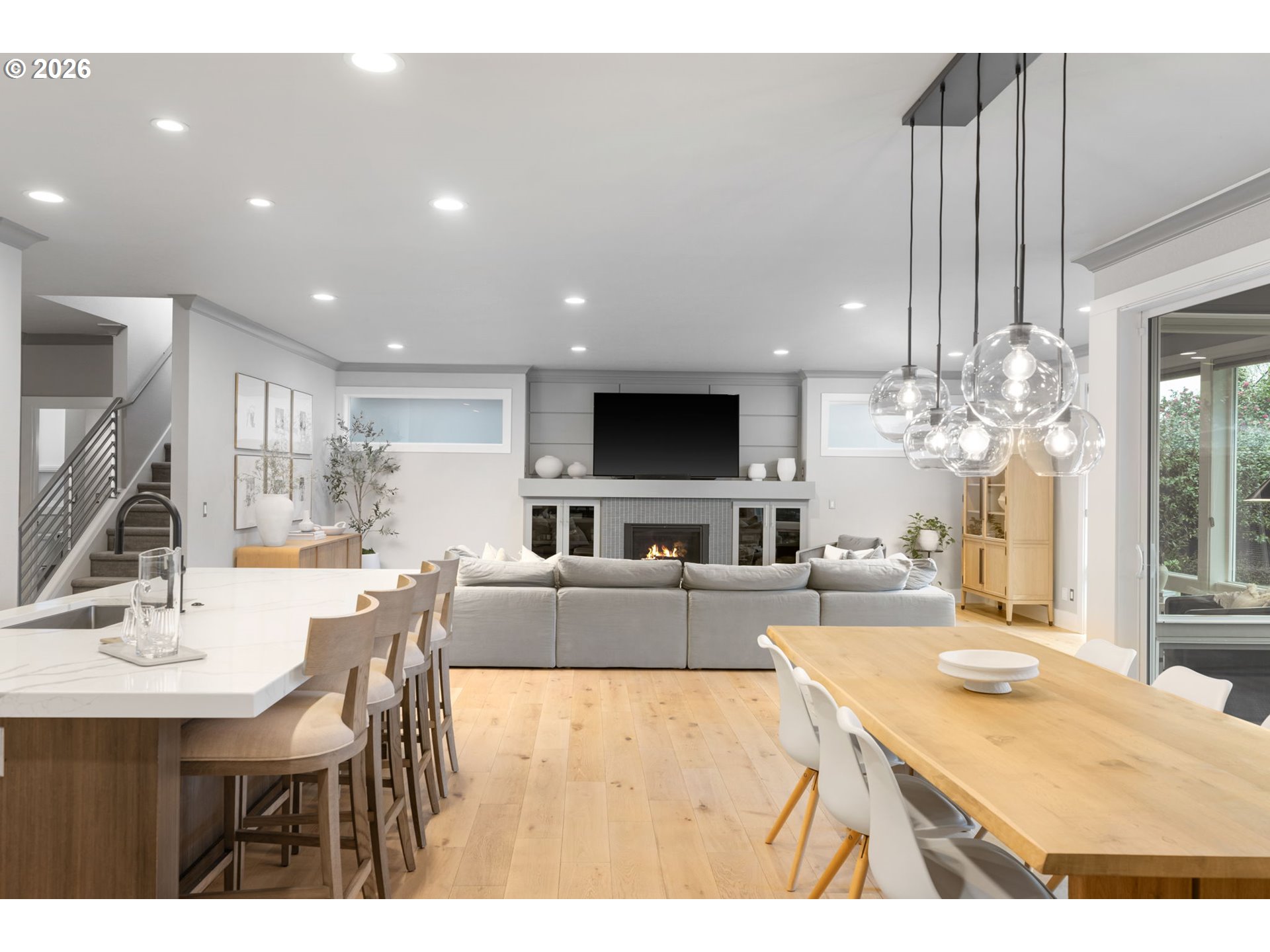 2025 North Alberta Street Portland, OR 97217 - Photo 22 of 48 a view of a dining room with furniture and a chandelier