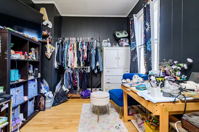 a view of a chairs in a room