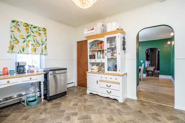 a view of room with cabinets