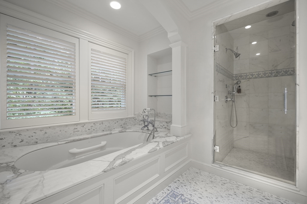 121 Livingston Road Wellesley, MA 02482 - Photo 16 of 42 a bathroom with a bathtub and a shower