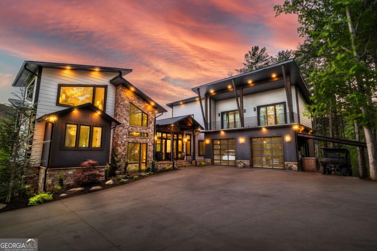 a view of a house with a street