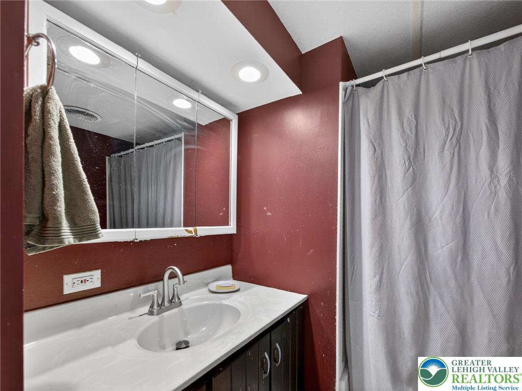 23 Roth Avenue Mertztown, PA 19539 - Photo 8 of 29 a bathroom with a sink and a mirror