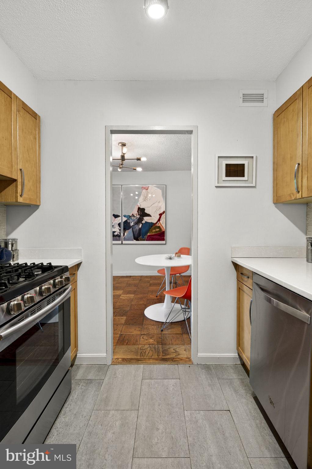 429 N Street Southwest, Unit S203 Washington, DC 20024 - Photo 8 of 28 a kitchen with stainless steel appliances granite countertop a stove and a sink