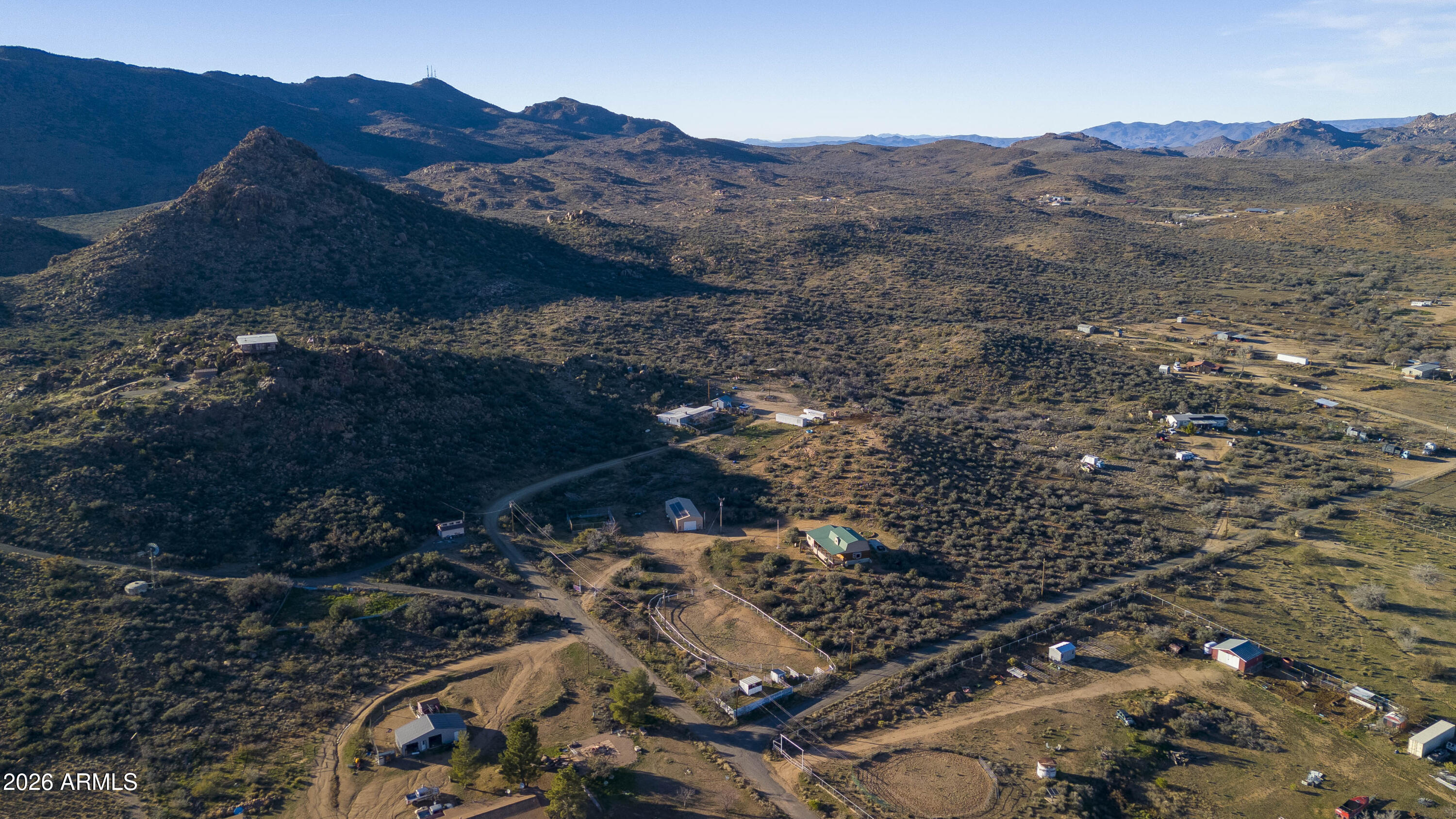26162 Pecks Peak Road Kirkland, AZ 86332 - Photo 43 of 51 an aerial view of house with mountain view