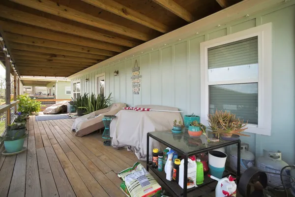 a outdoor living space with furniture