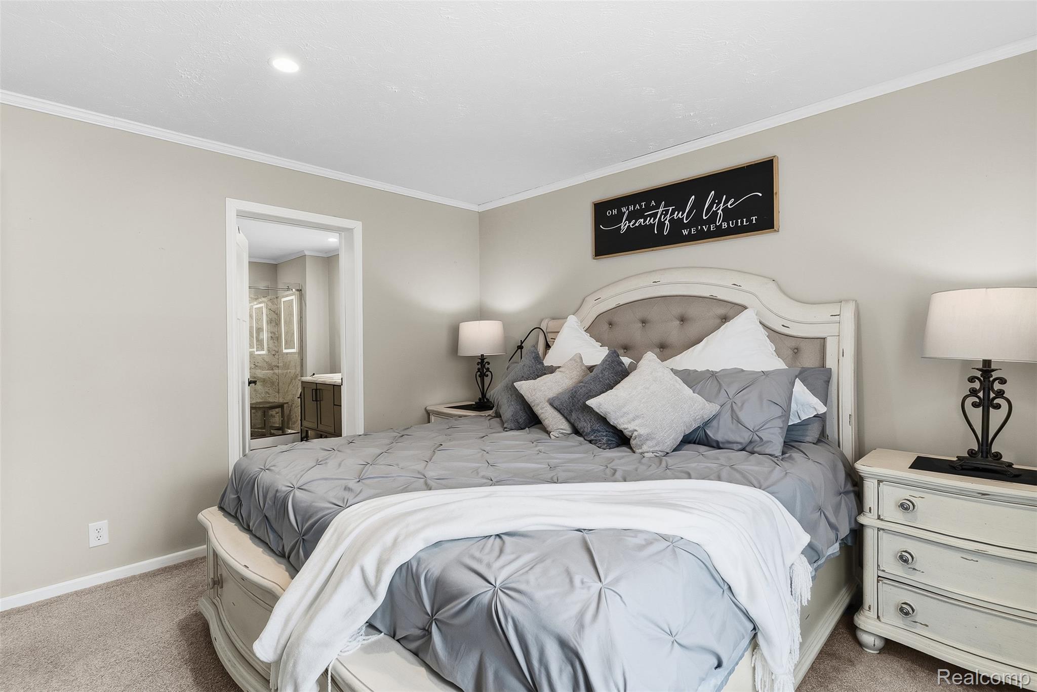 6450 Prince Boulevard Fenton, MI 48430 - Photo 10 of 31 Neutral-toned bedroom featuring recessed lighting and crown molding