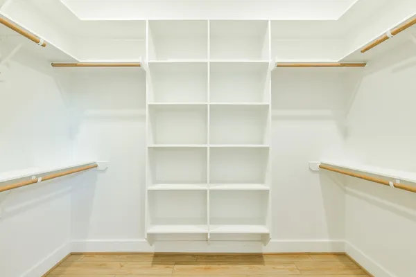 a view of a room with empty racks