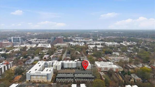 an aerial view of city