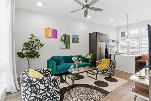 a living room with furniture