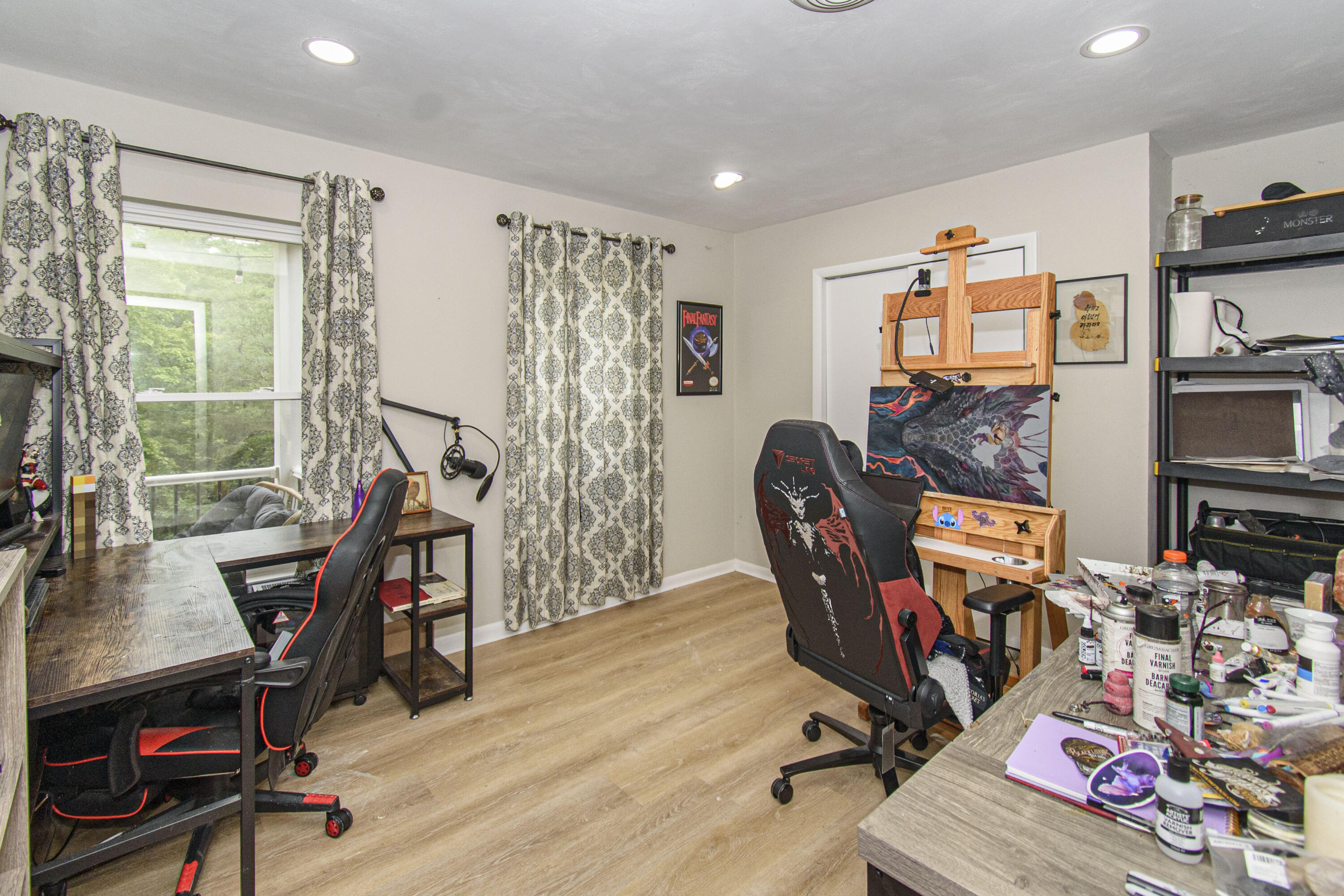 2801 Flatwoods Road Elliston, VA 24087 - Photo 13 of 56 a view of a workspace with furniture and a window
