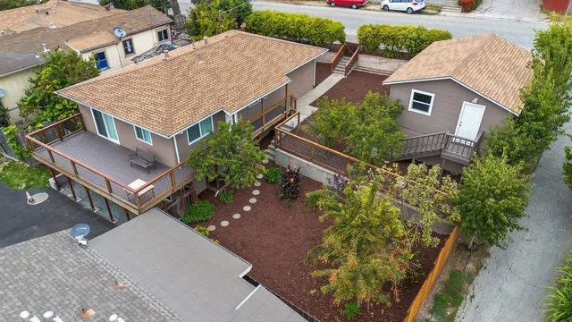 an aerial view of a house
