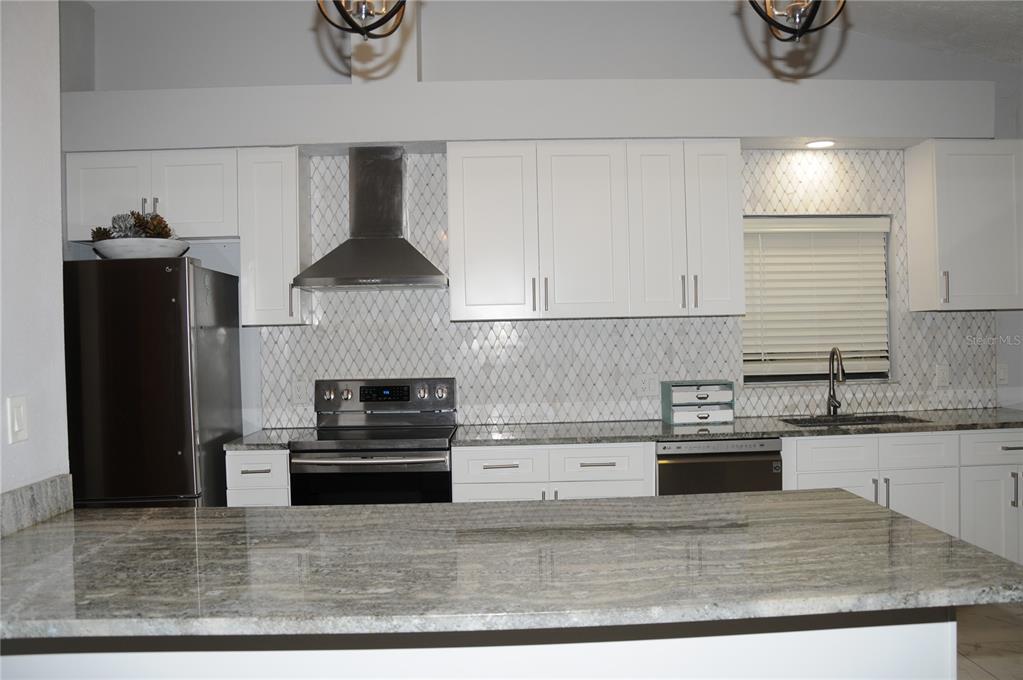 2106 Whitlock Place Dover, FL 33527 - Photo 17 of 83 a kitchen with granite countertop a stove and a refrigerator
