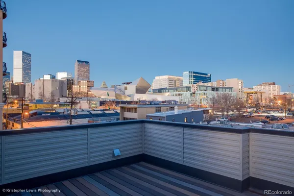 a view of a city from a balcony