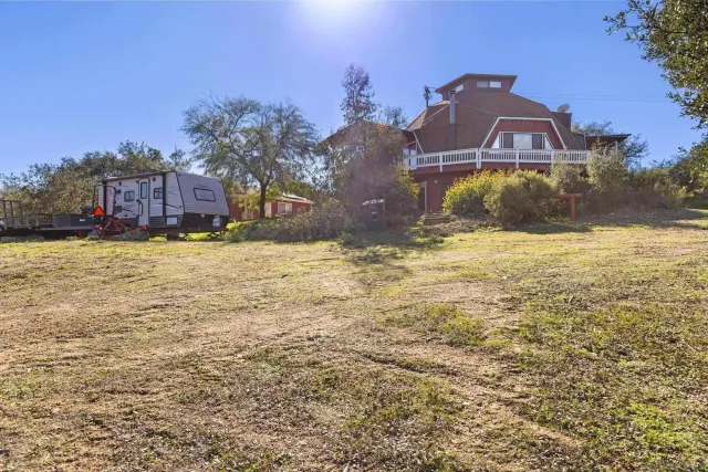 an aerial view of a and mountain