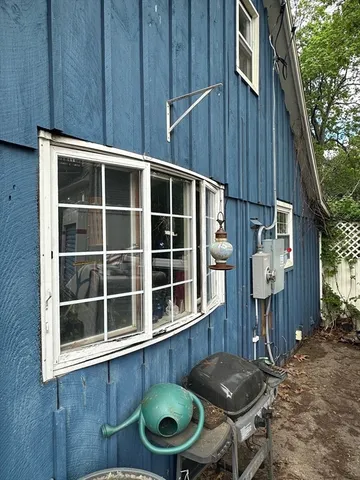 a view of lake with a yard