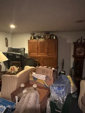 a bed room with a bed and furniture