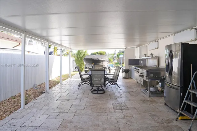 a house view with a garden space