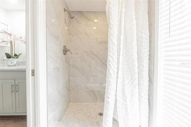 a bathroom with a shower