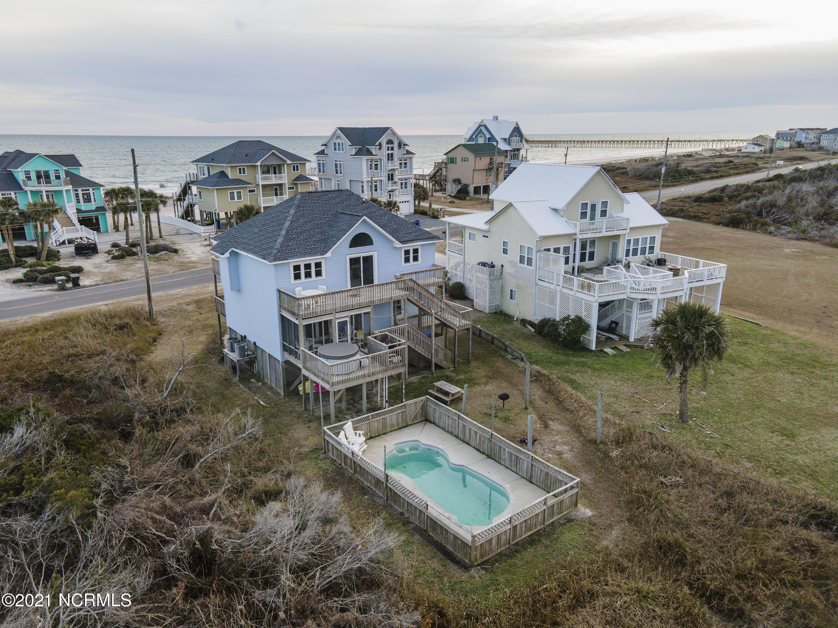 1069 New River Inlet Road North Topsail Beach, NC 28460 - Photo 3 of 12 Aerial View with Private Pool and Hot Tub